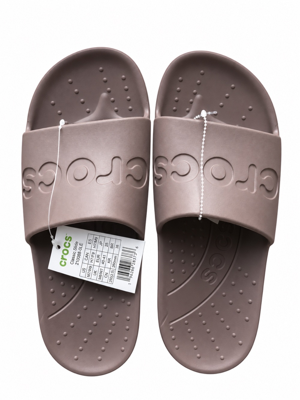 NWT Crocs Taupe Brown Slide Sandals M7 W9